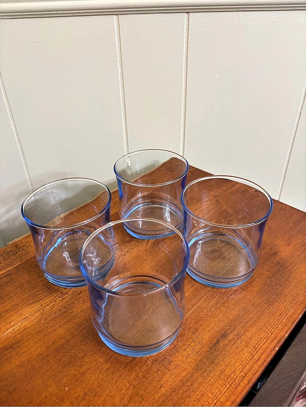 Blue Glass Tumblers Set of 4